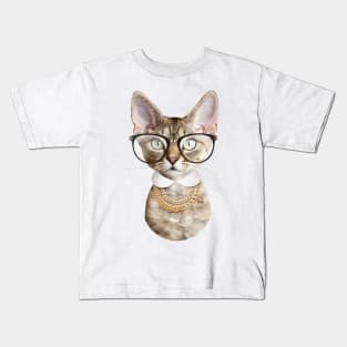 Smart kitty cat Kids T-Shirt